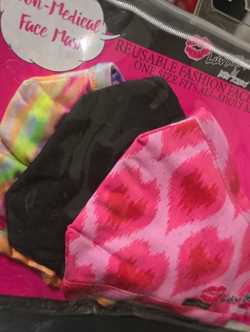 🧚♀️Betsey Johnson Luv Betsey Fashion Face Masks Set Of 3 NWT
